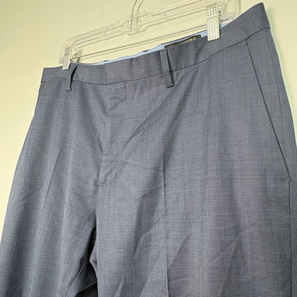Banana Republic Mens Blue 100% Wool Tailored Slim Fit Trouser Dress Pants 36x30